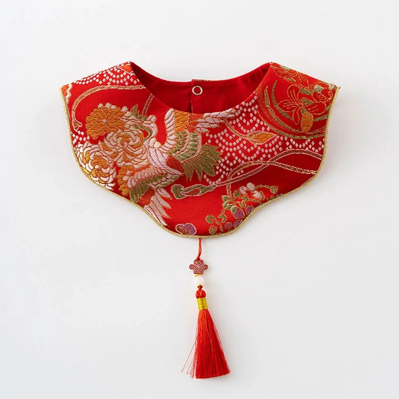 Mono de lana rojo con bordado para bebé niña – Otoño invierno - imagen 4