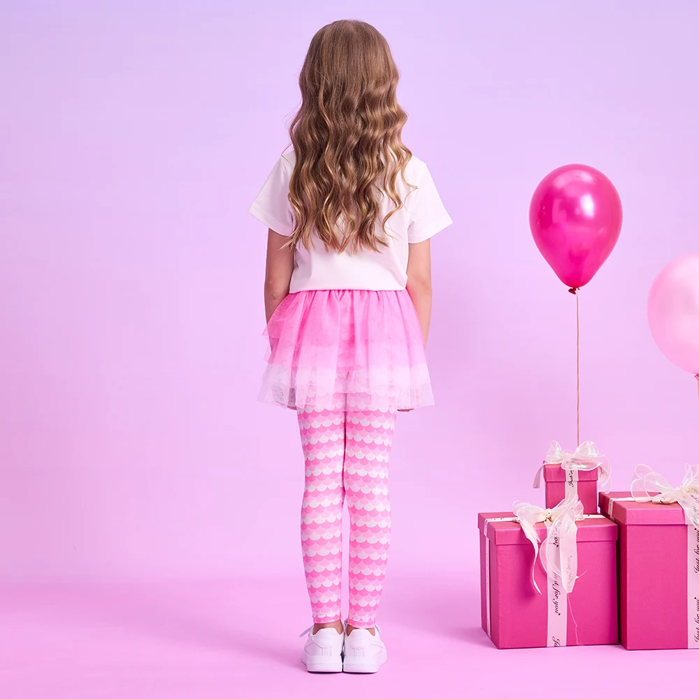 Falda pantalón rayada elástica de punto para niña - imagen 4
