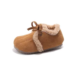Zapatos de invierno mullidos antideslizantes sin cordones para niñas