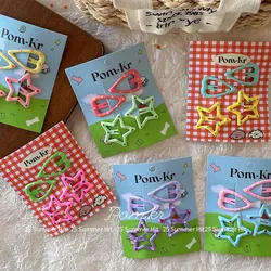 Pinzas para el pelo de bebé con corazón, estrellas y lunares dulces