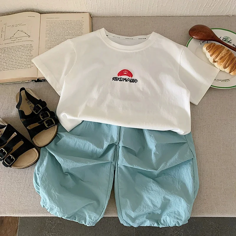 Pantalones de chándal finos para niños de verano sueltos - imagen 3