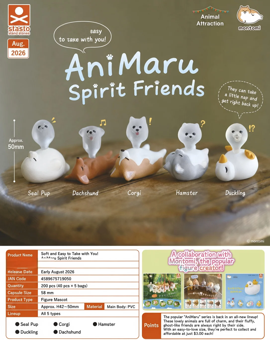 Stasto Floating Out y About: Figuras gashapon Animal Spirit