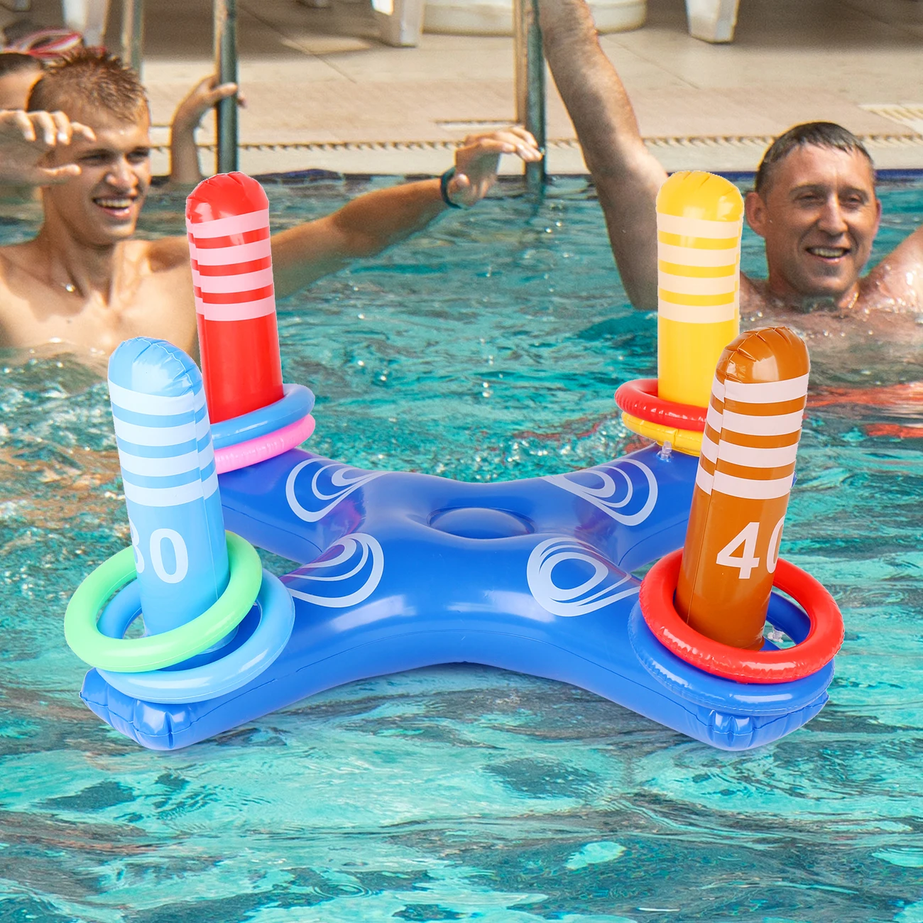 Juego inflable de anillos flotantes para piscina lanzamiento infantil - imagen 2