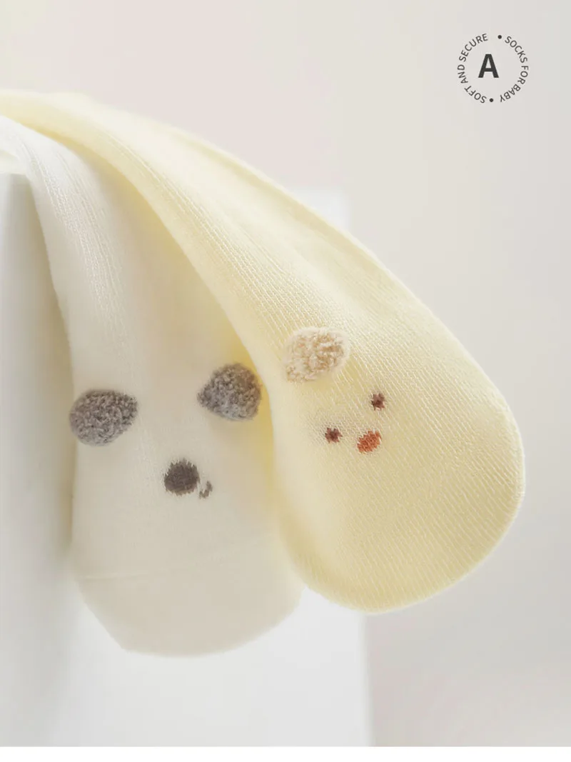 Calcetines altos de algodón para bebés con rayas y dibujos primavera - imagen 2