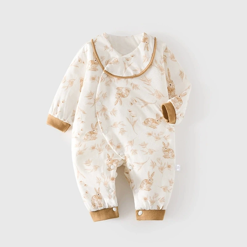 Pichi floral de invierno para bebé niña – Algodón suave - imagen 2