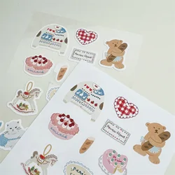 Pegatinas infantiles transparentes decorativas de oso estilo pastoral