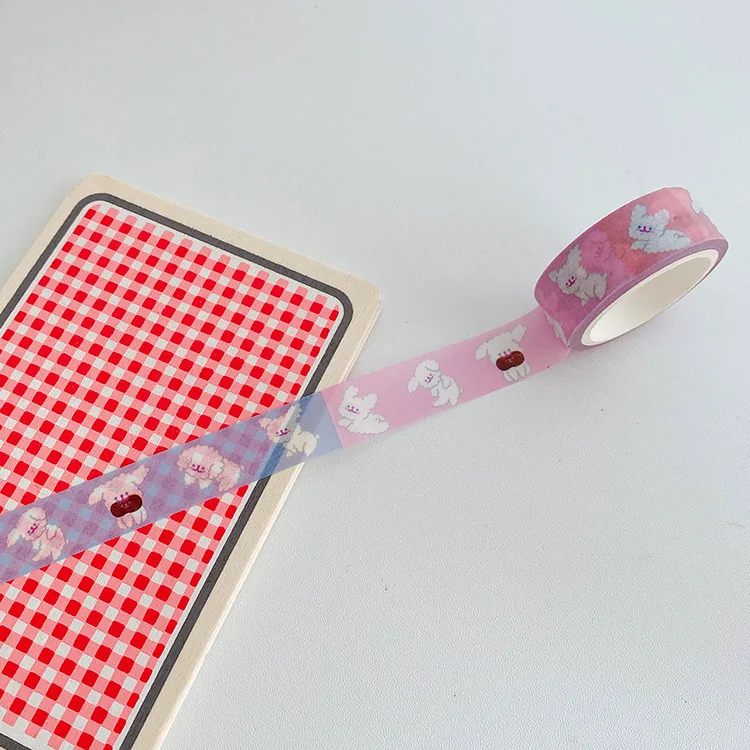 Cinta washi decorativa con osos y alfabeto estilo coreano manualidades - imagen 3