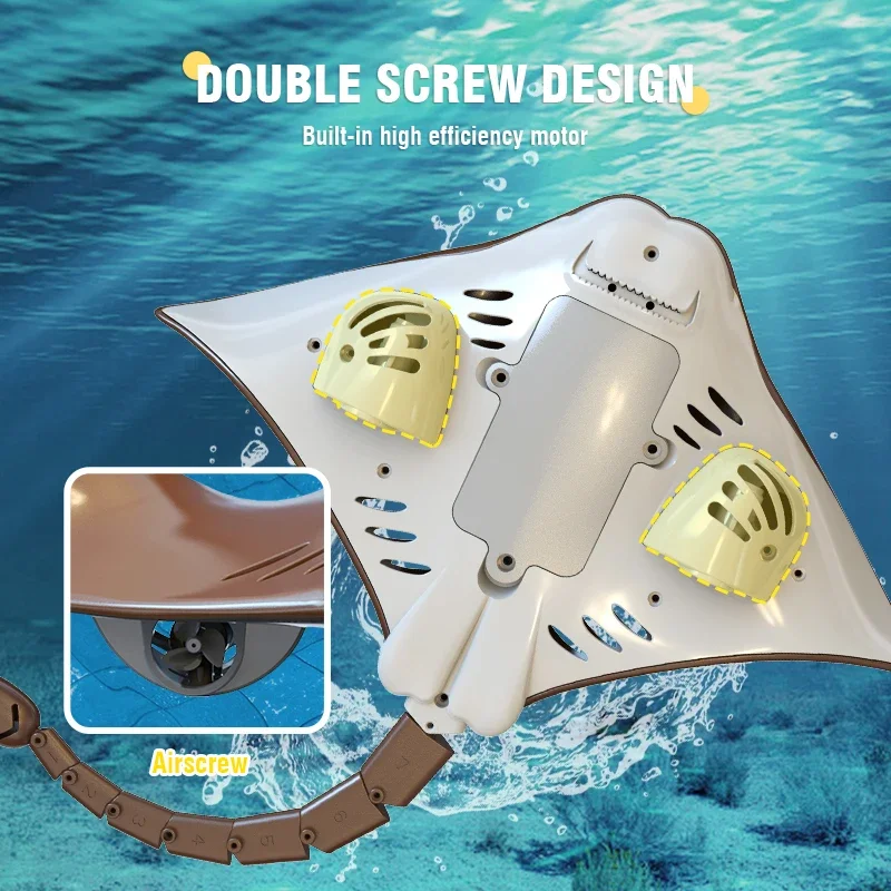 Barco teledirigido infantil con forma de raya manta para piscina - imagen 5