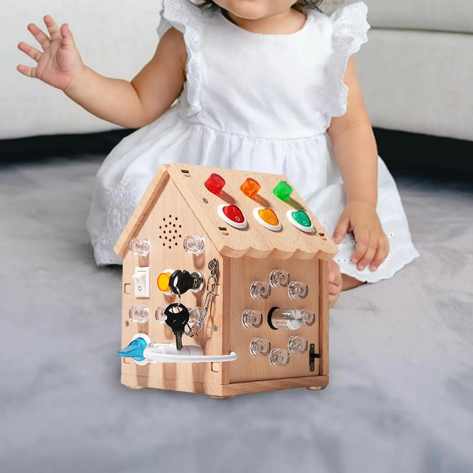 Tablero ocupado de madera Montessori para habilidades motoras - imagen 2