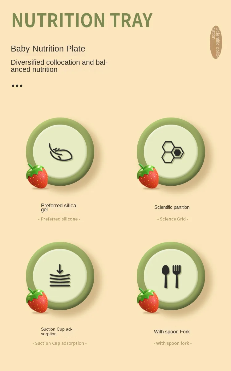 Juego de platos de fresa en diferentes colores