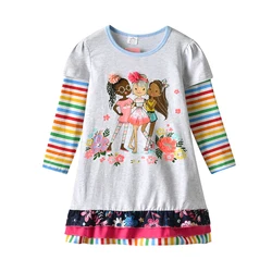 DXTON vestido a rayas para niña de princesa con volantes