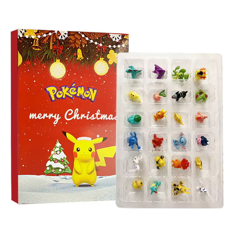 Detalle de las mini figuras Pokémon del calendario
