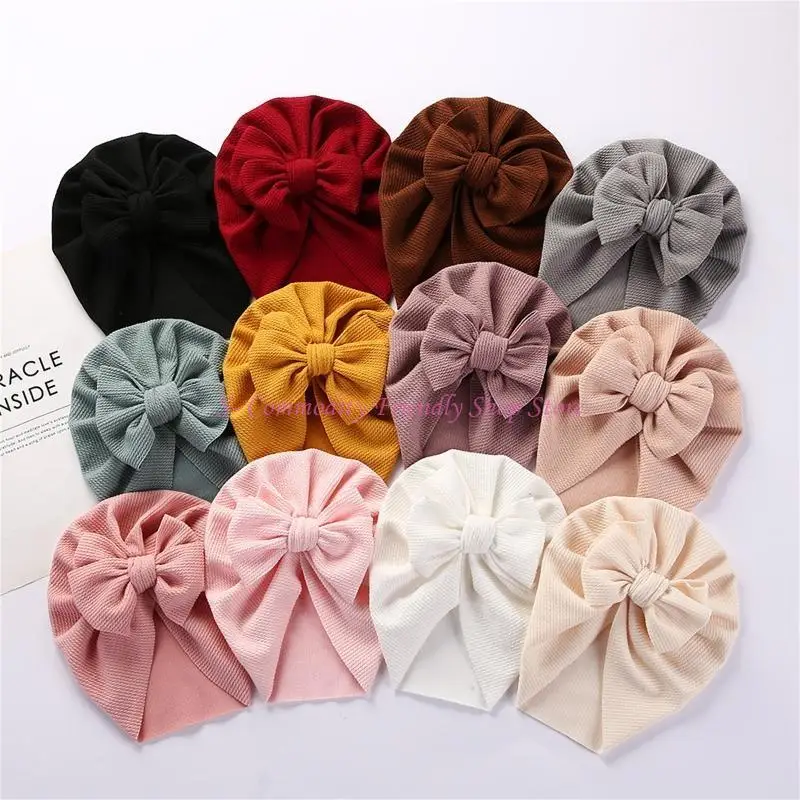 Gorro bebé de algodón suave con nudo y lazos florales - imagen 5