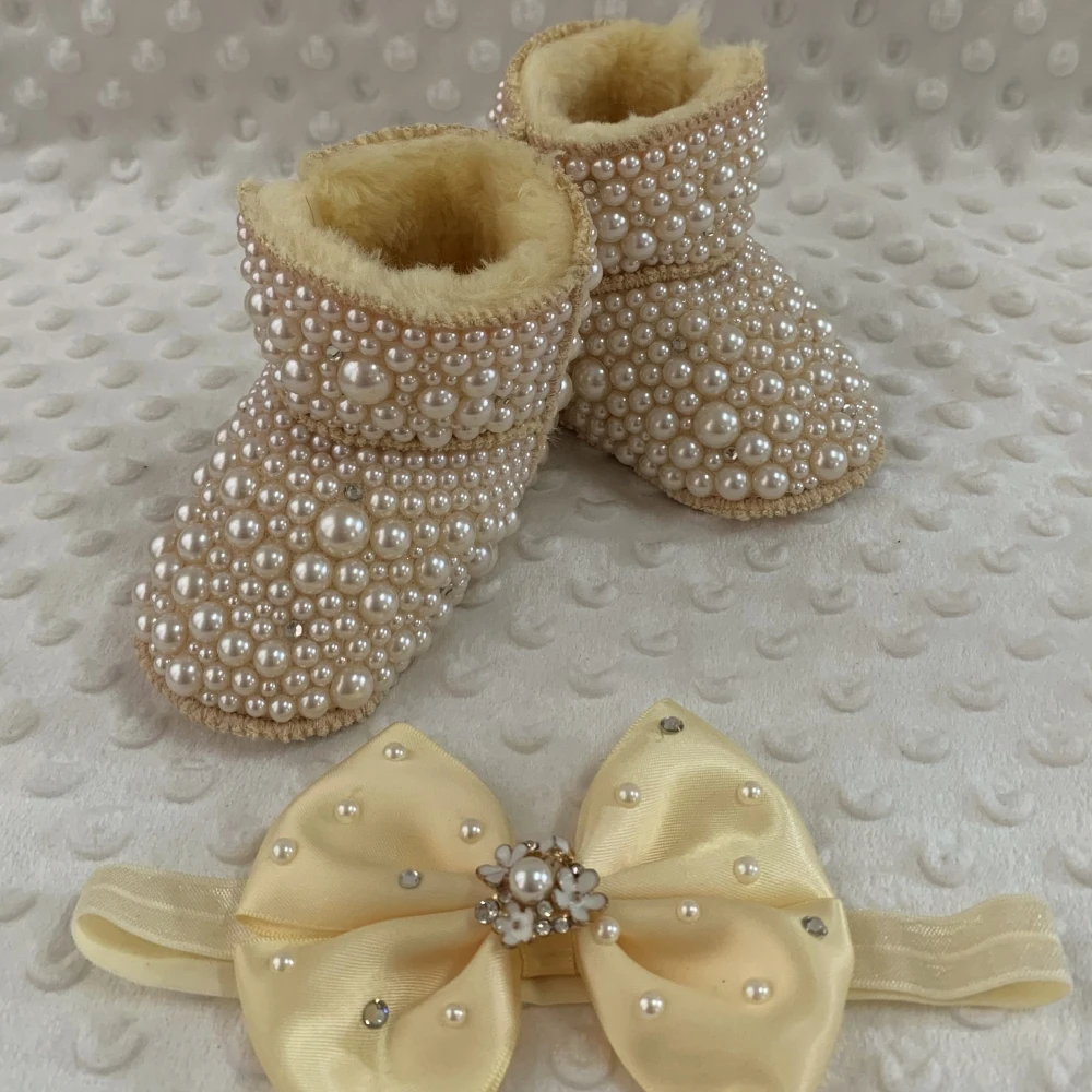 Dollbling botas de bebé con perlas personalizadas de invierno - imagen 2