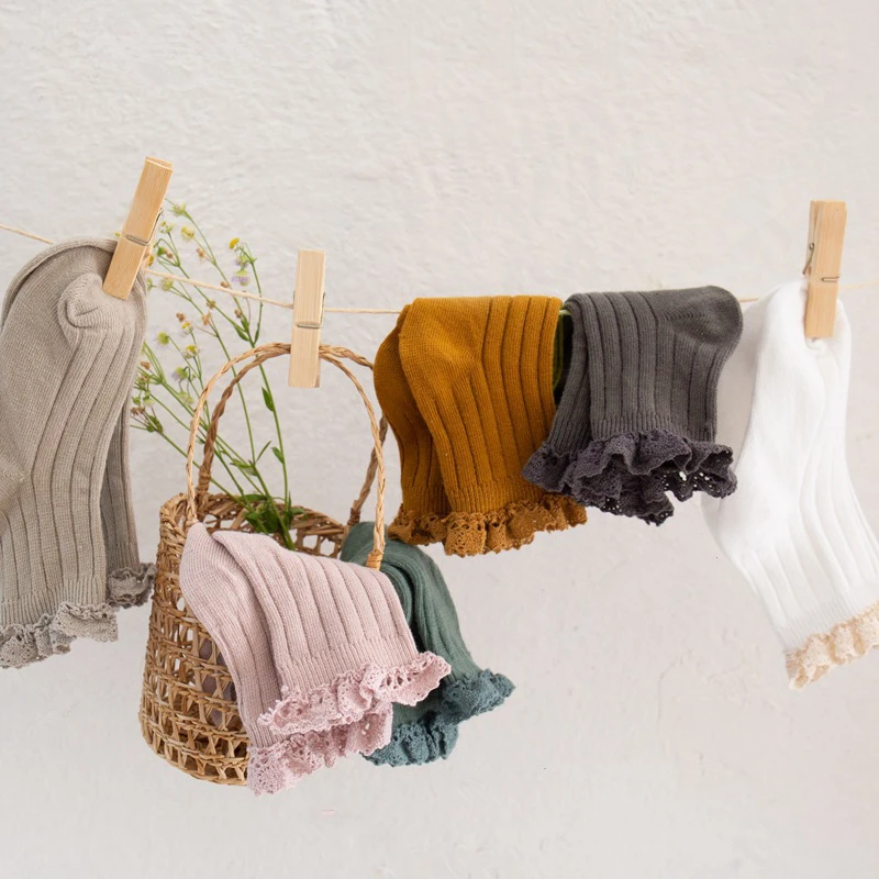 Medias de encaje con volantes para niña – Ballet transpirables - imagen 4
