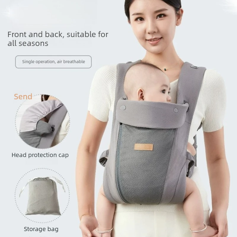 Portabebés ergonómico doble uso frontal y trasero ligero transpirable - imagen 5