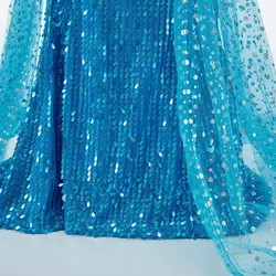 Disfraz tipo vestido de Elsa con lentejuelas azules para niñas
