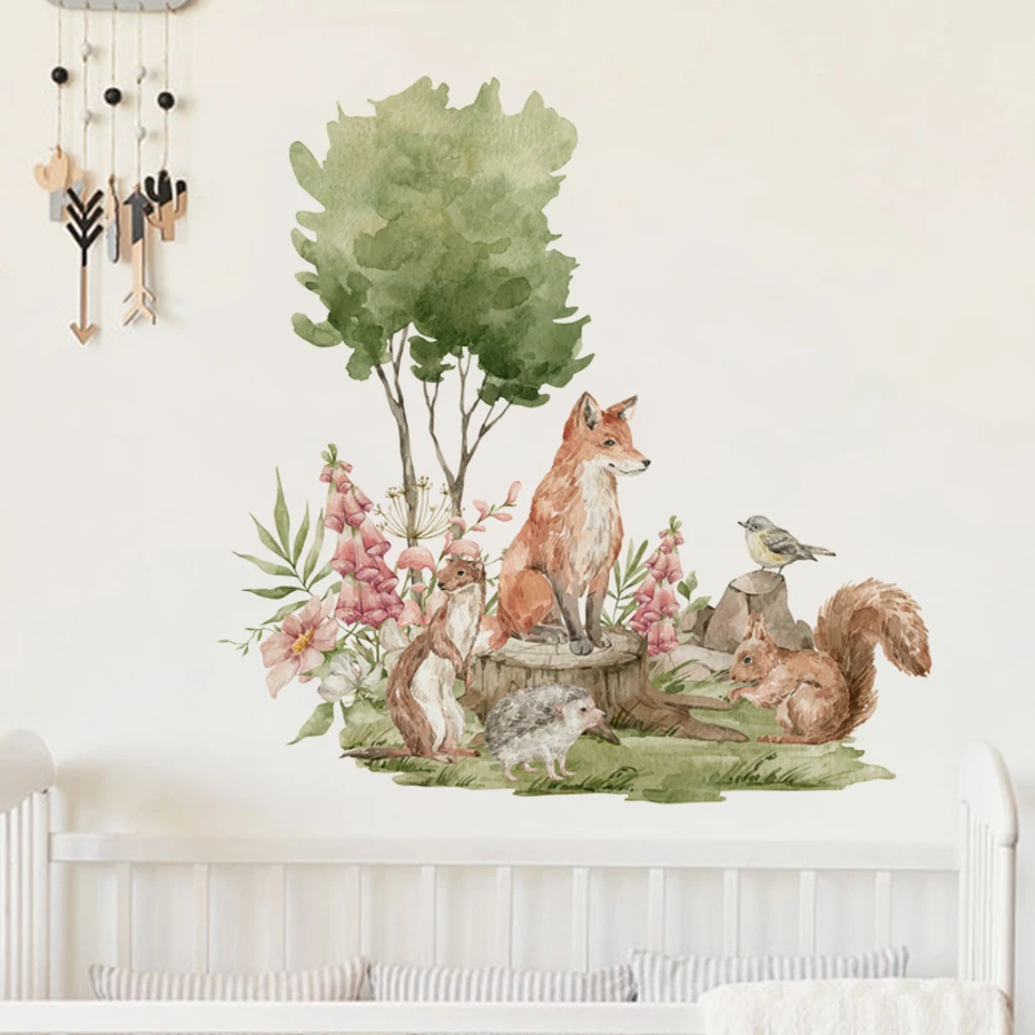 Pegatinas de pared infantiles animales del bosque para guardería - imagen 4