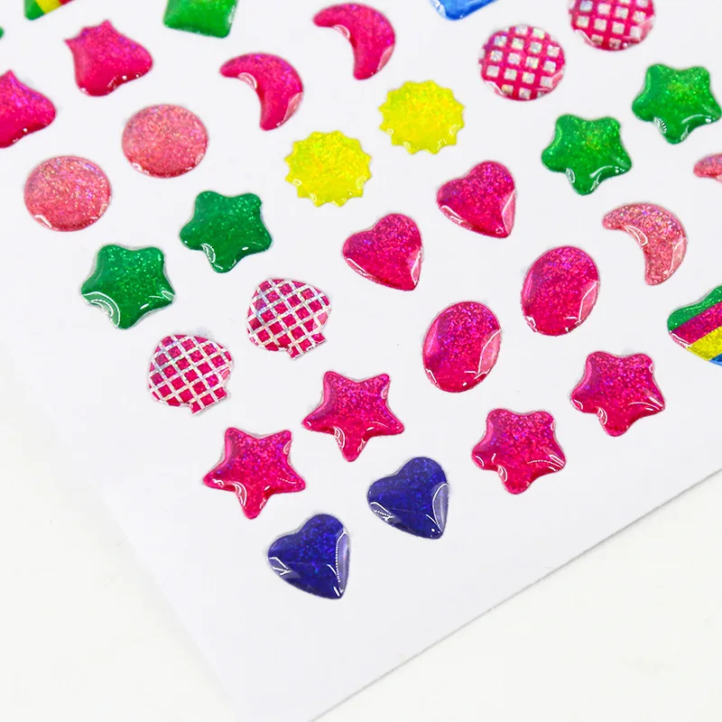 Tatuajes adhesivos de cristal para niños – brillo 3D en color fantasía - imagen 4
