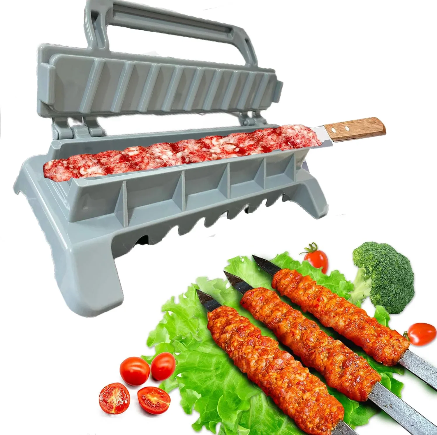 Prensa de kebab y brochetas reutilizable para barbacoa - imagen 3
