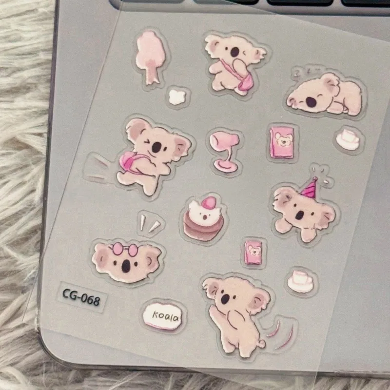 Pegatinas 3D de koala para material escolar y estuches