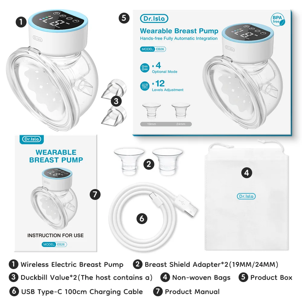 MAMIJOY extractor de leche eléctrico portátil manos libres silencioso - imagen 4