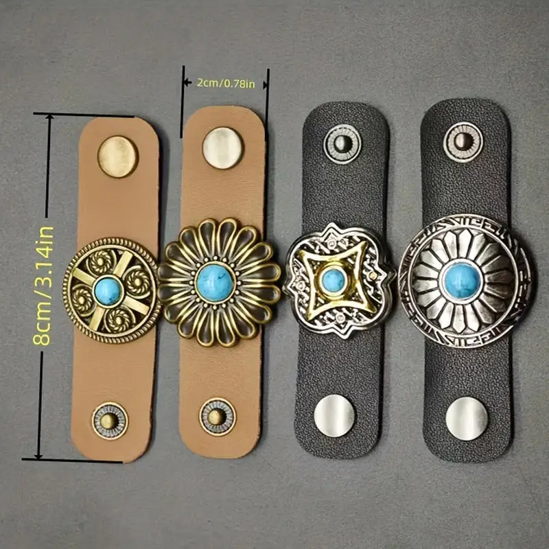 Clip western vintage para pañuelo con cierre deslizante