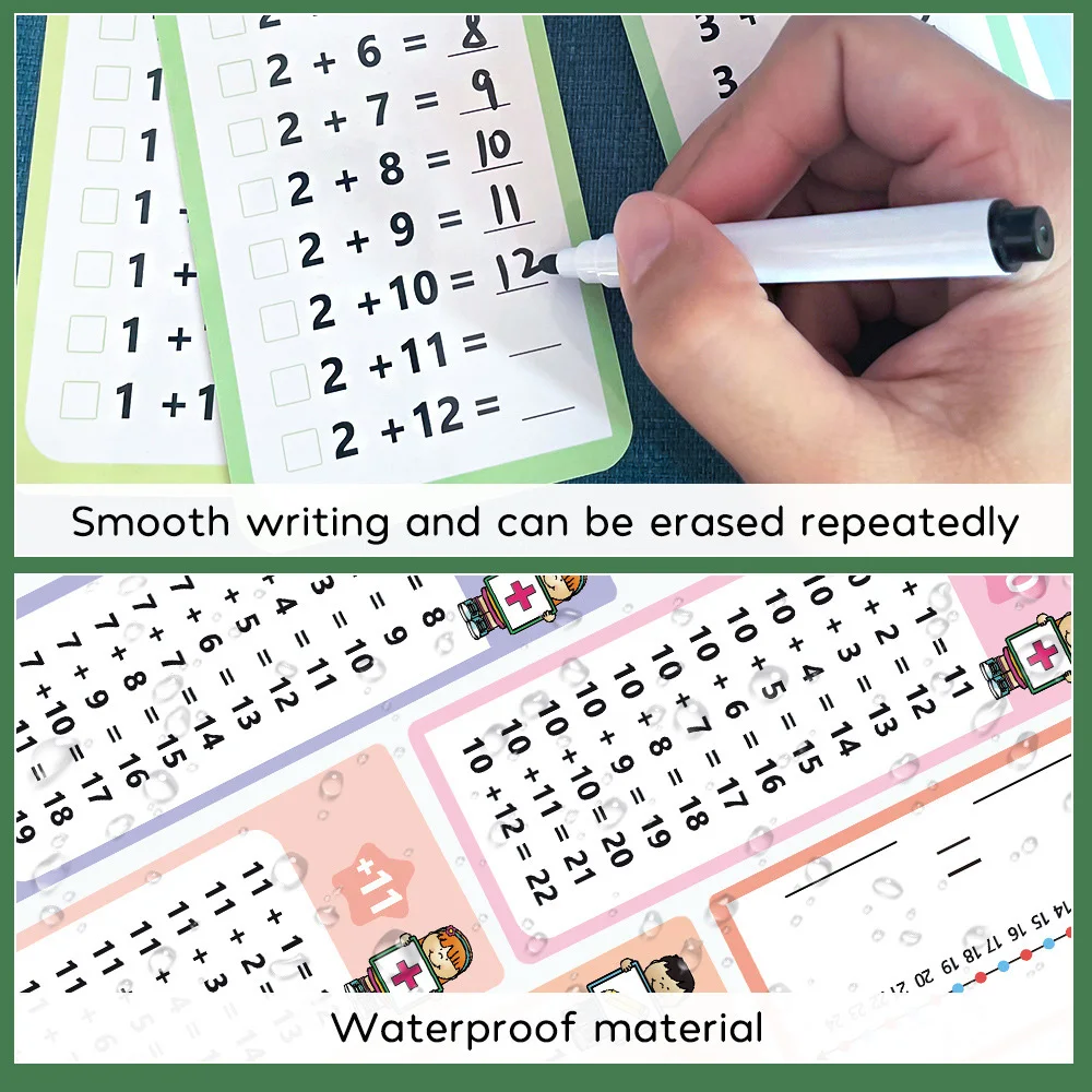 Tarjetas de práctica de matemáticas con operaciones