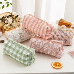 Elinfant bolsa de maquillaje acolchada floral para viaje organizadora
