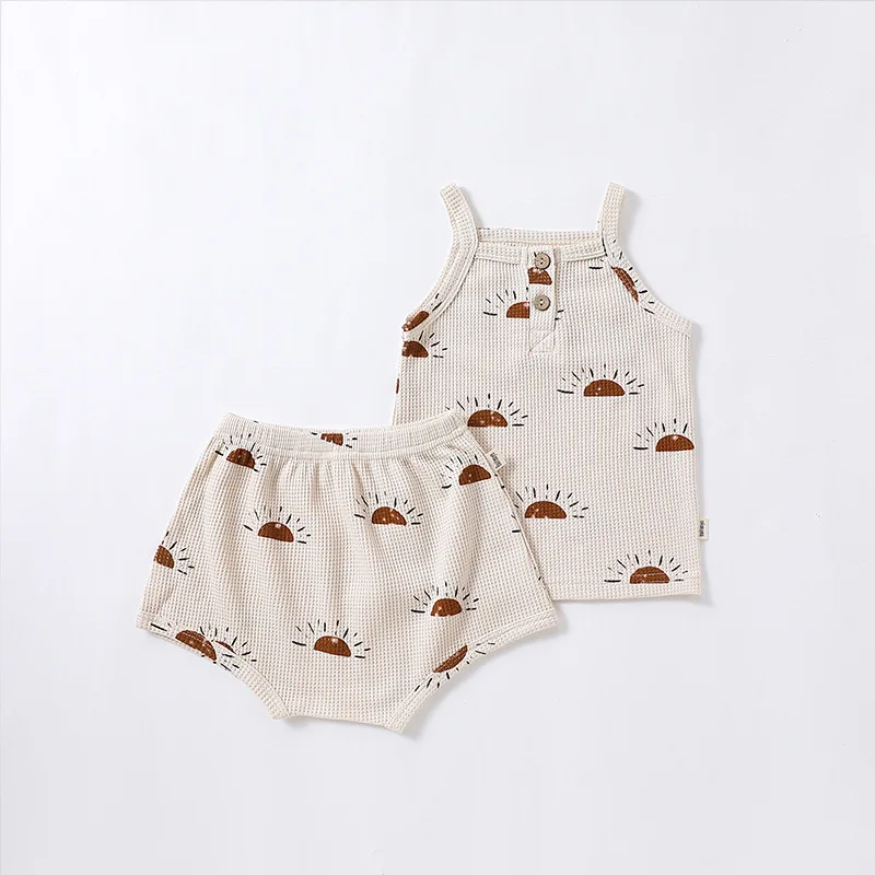 Conjunto verano Milangel para bebé – Camisola de gofres con shorts - imagen 2
