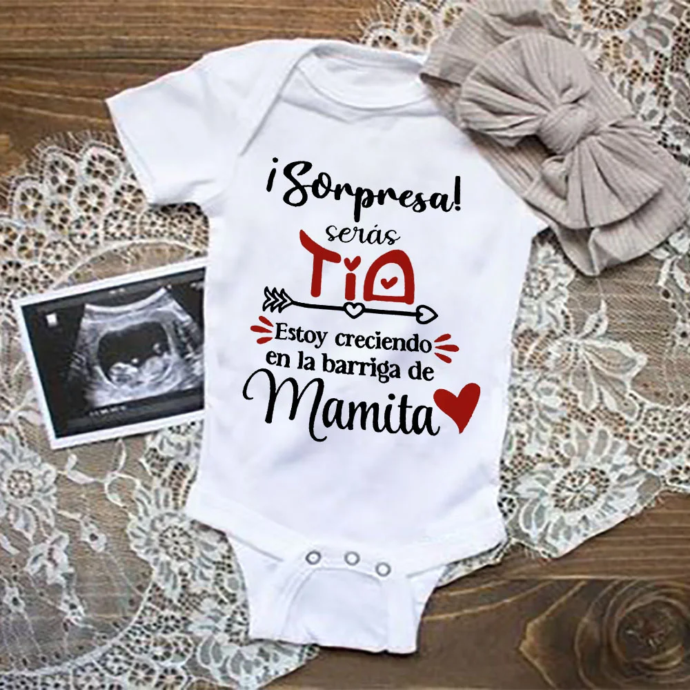 Body bebé manga corta estampado anuncio embarazo para baby shower - imagen 5
