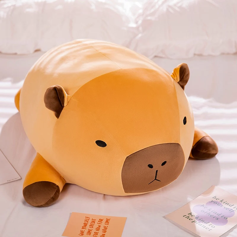 Almohada larga de peluche capibara, relleno suave estilo tierno - imagen 5