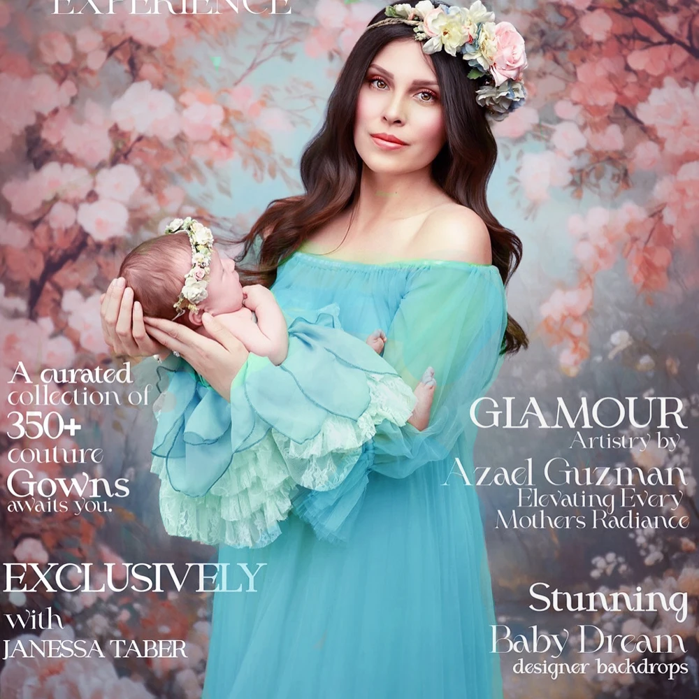 Vestido de maternidad en gasa de un hombro con manga burbuja - imagen 3