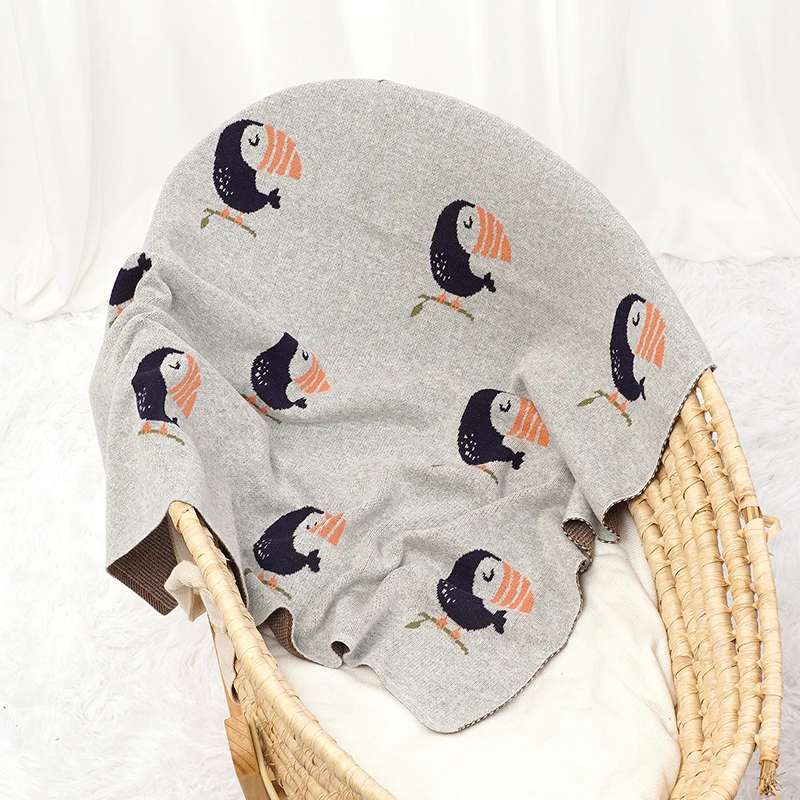 Manta de bebé suave de algodón con estampado de pájaros - imagen 3