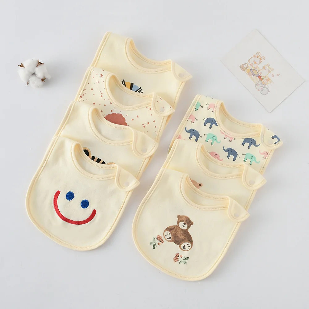 Babero impermeable forma U para bebé – Algodón suave, dibujos - imagen 2