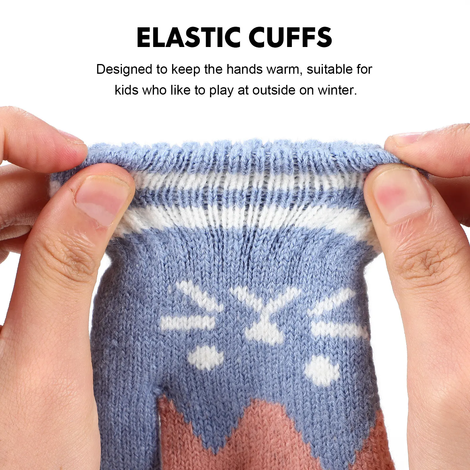 Guantes de invierno cálidos para niños tejidos con gatitos - imagen 3