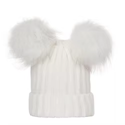 Gorro de invierno con pompón de piel sintética para niños