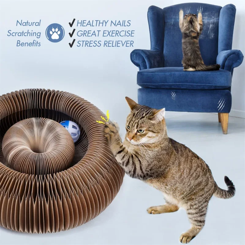 Rascador para gatos acordeón resistente al desgaste con garras - imagen 4