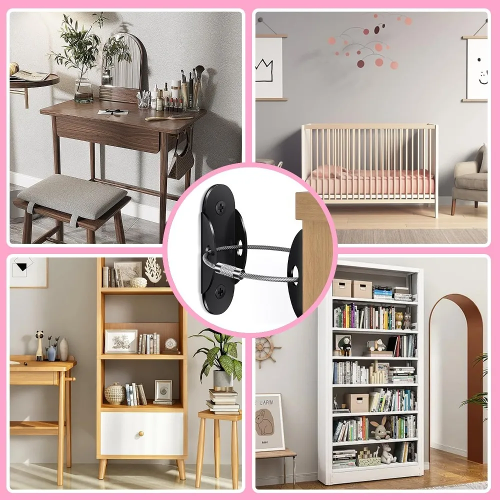 Fijador anticaída para muebles – Protección infantil de metal - imagen 3
