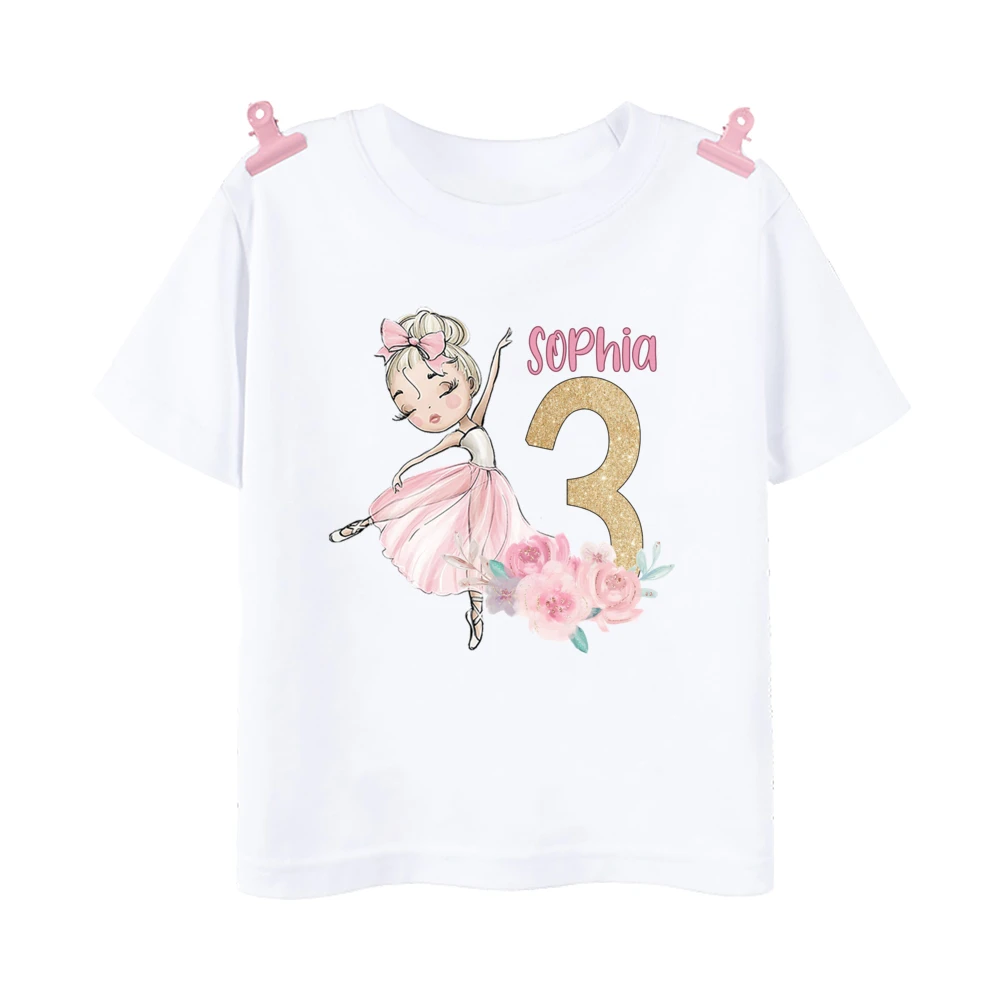 Camiseta de ballet personalizada con nombre – Top verano para niñas - imagen 3