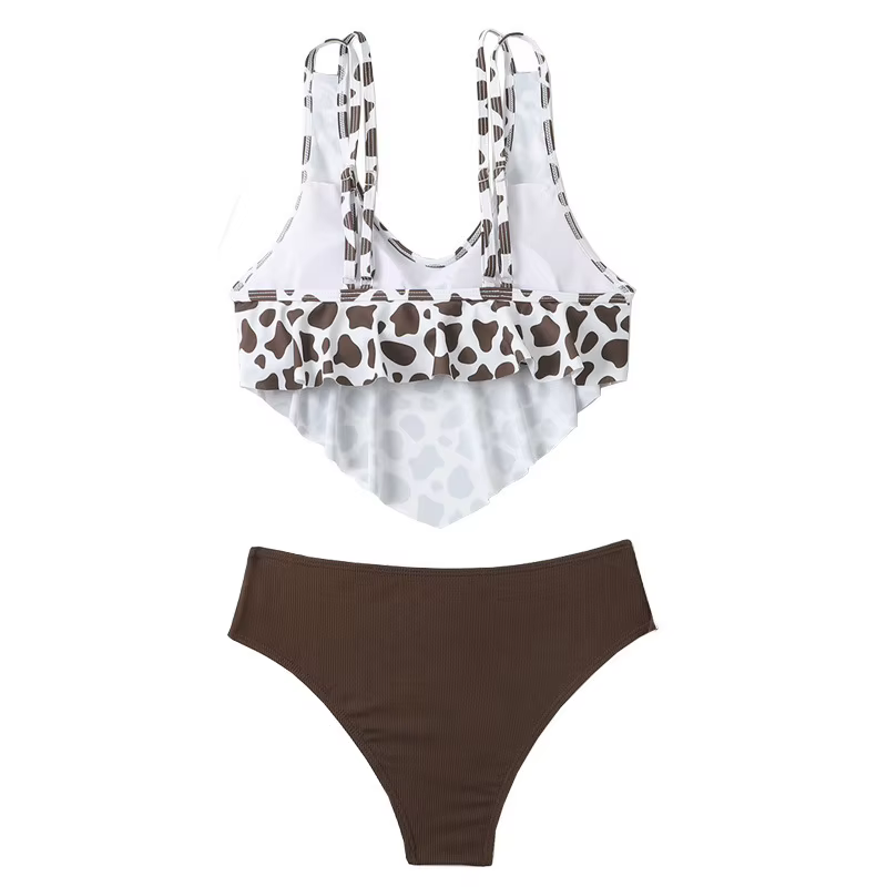 Trajes de baño madre e hija a juego – Bikini dividido con volantes - imagen 4