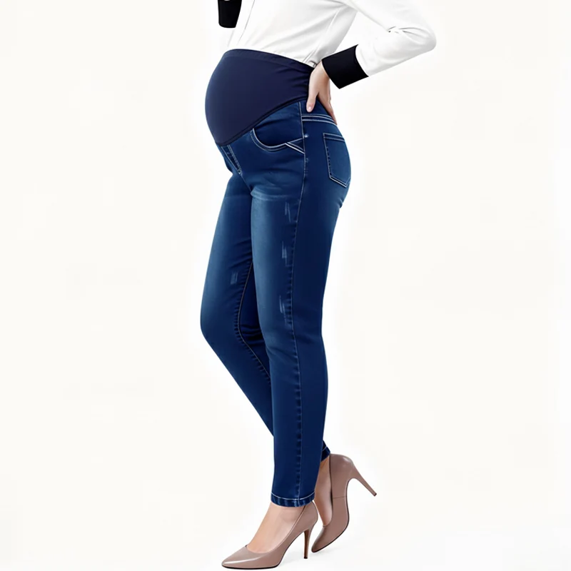 Pantalones premamá de cintura alta con banda elástica de sujeción - imagen 2