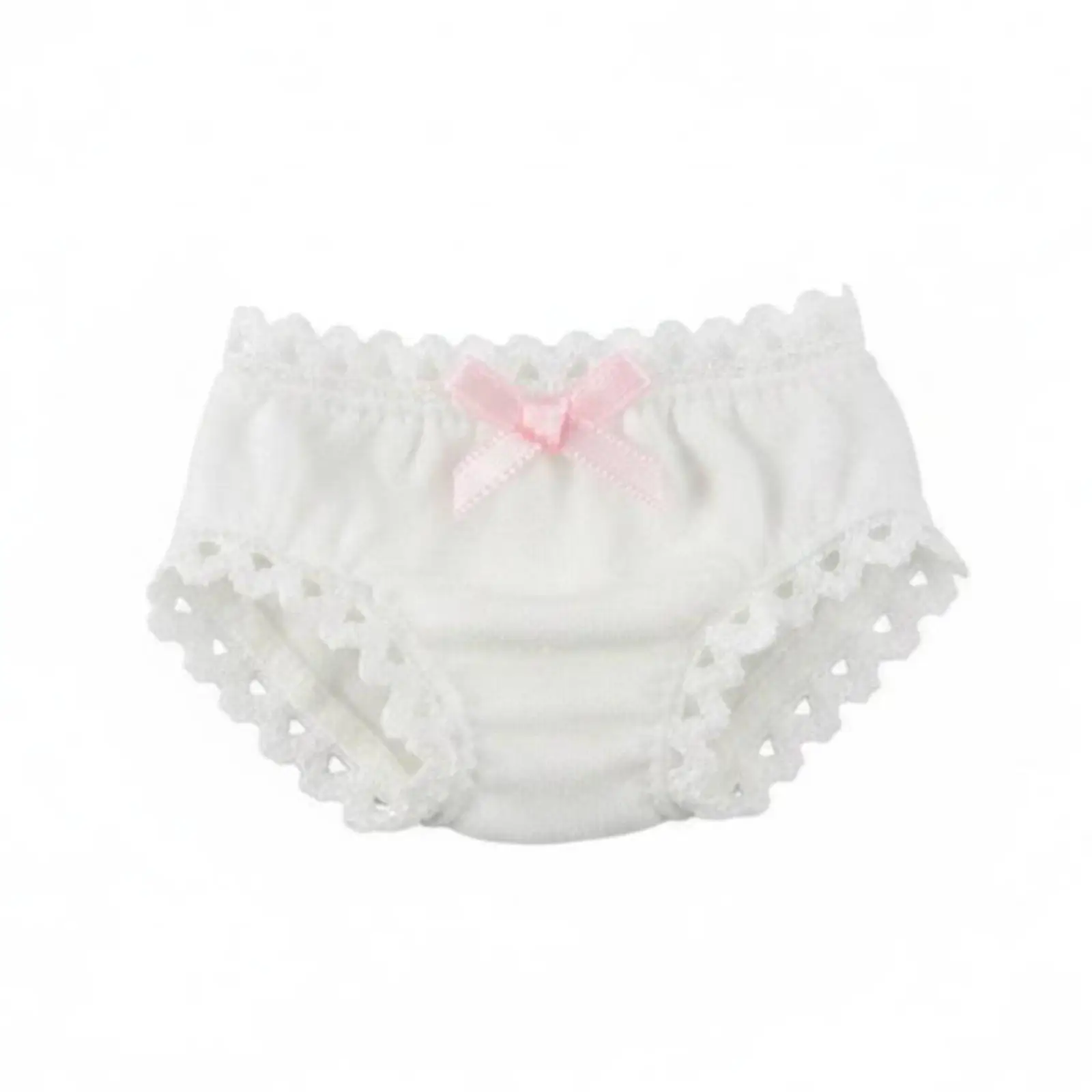 Bragas de encaje para muñecas con lazo y borde delicado