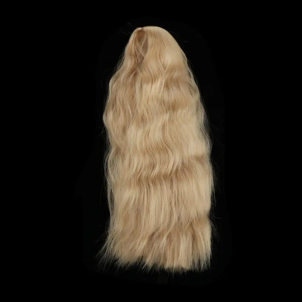 Peluca para muñecas BJD de pelo rizado largo de fibra térmica