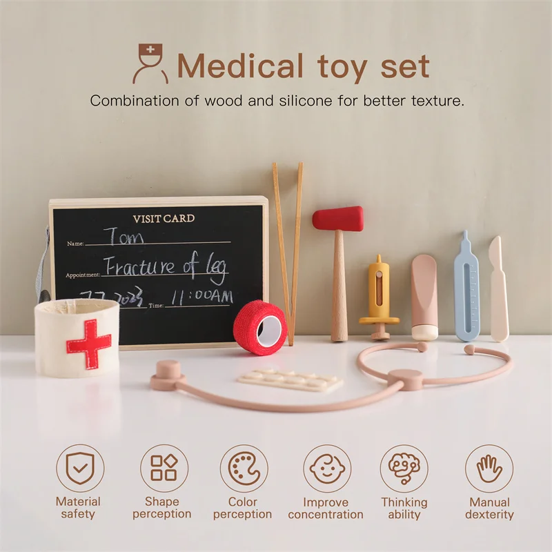 Conjunto de doctor de silicona para juego de médico, Let's Make