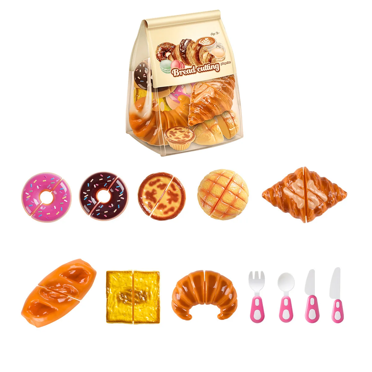 Juego de cortar pan de juguete de cocina para niños - imagen 2