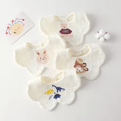Baberos de gasa de algodón con dibujos animados para bebé - Bandana