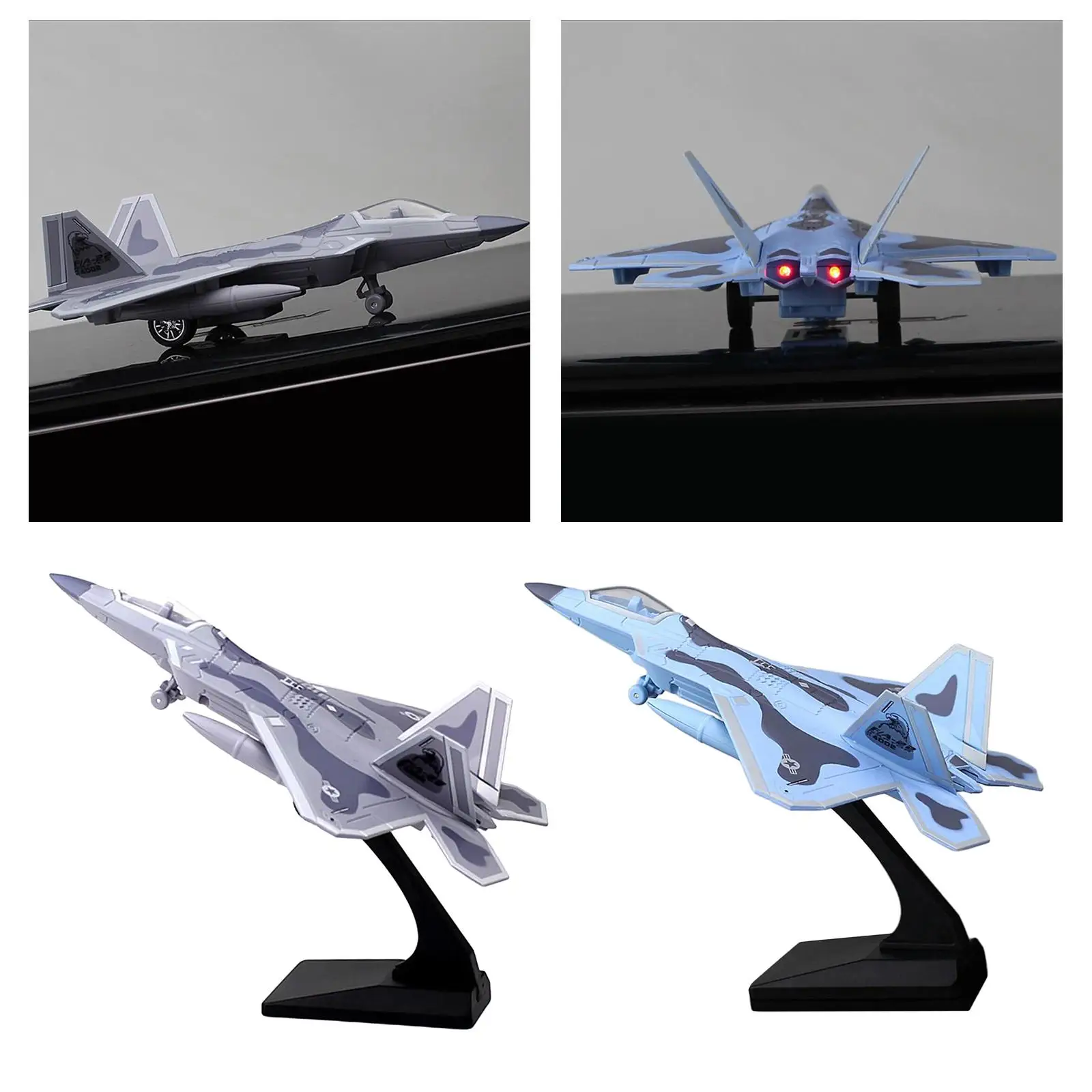 Avión F-22 Raptor con sonidos y música, soporte de plástico - imagen 5