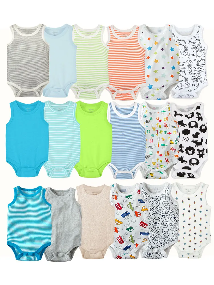 Set de 5 monos de algodón en diferentes colores