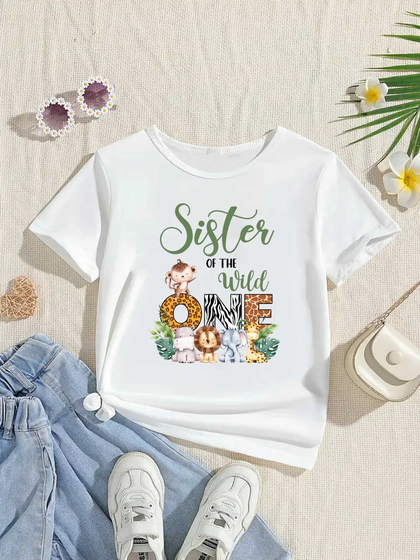 Camiseta estampado cebra y león de la naturaleza, a juego para hermanos - imagen 3